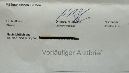 Almanya’da bir Hastane Raporunda Türk Hekim İmzası